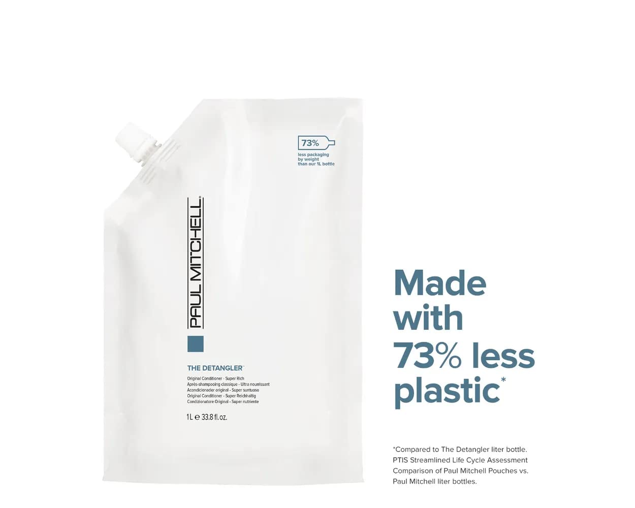 Paul Mitchell The Detangler conditioner apply image highlights rich moisture and shine on color-treated hair.
