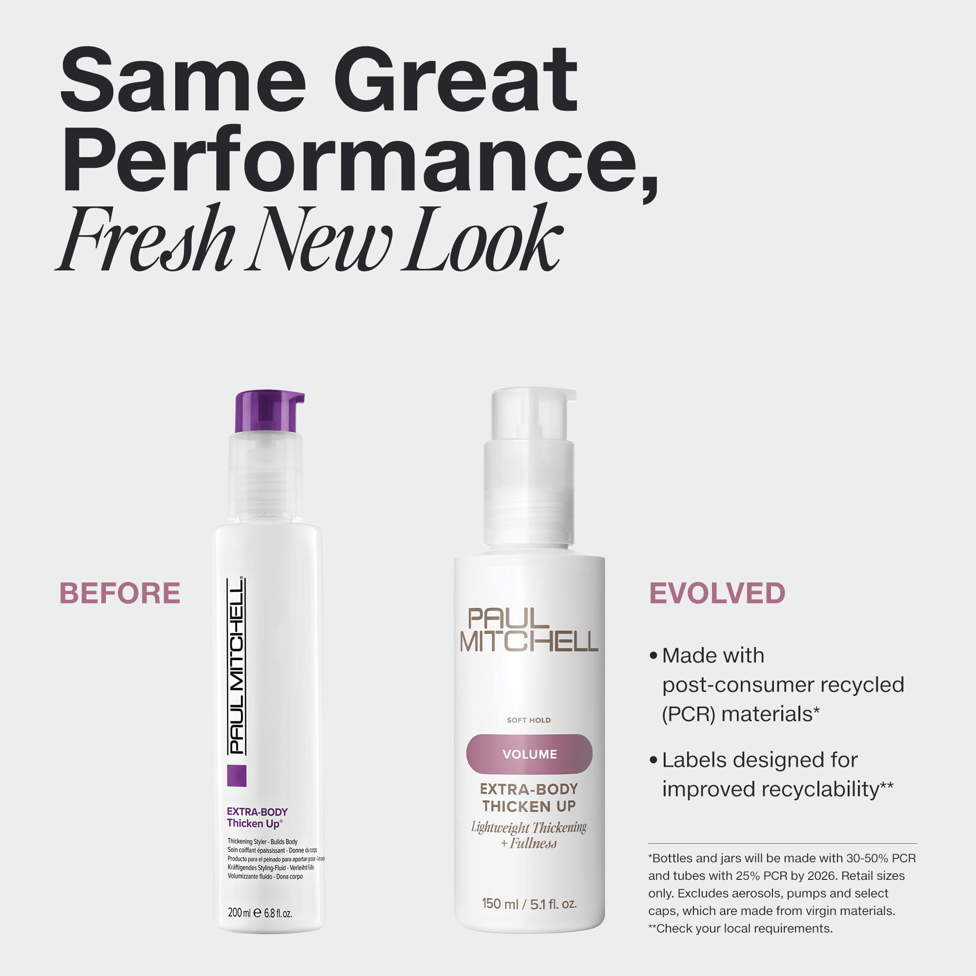 Paul Mitchell Thicken Up on damp hair delivers volumized, shiny results.