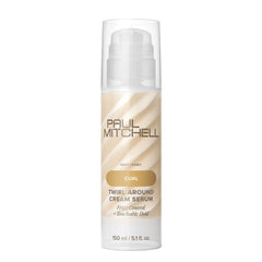 Paul Mitchell Twirl Around Cream Serum applied on curls for defined, frizz-free spirals