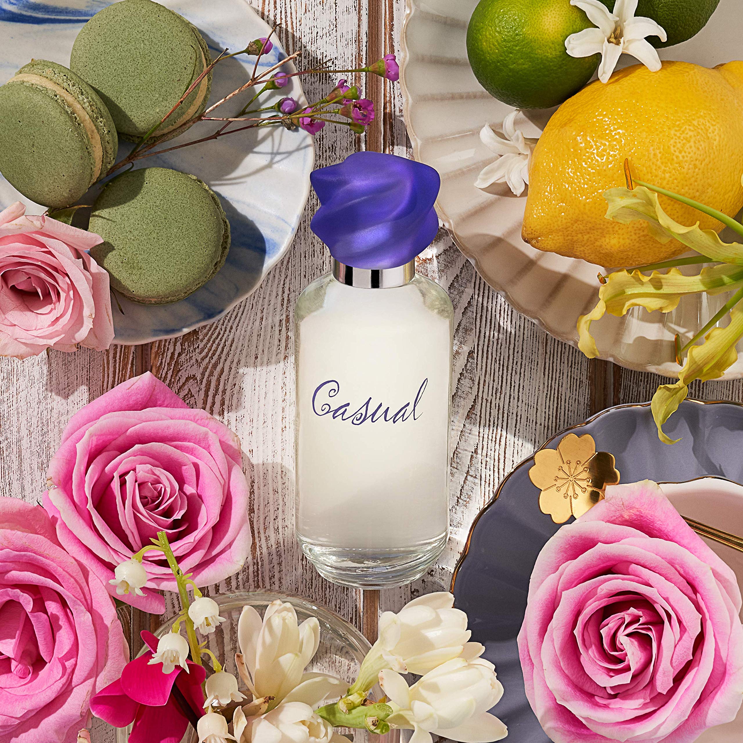 Paul Sebastian Casual perfume spray captured in motion, easy daily application.