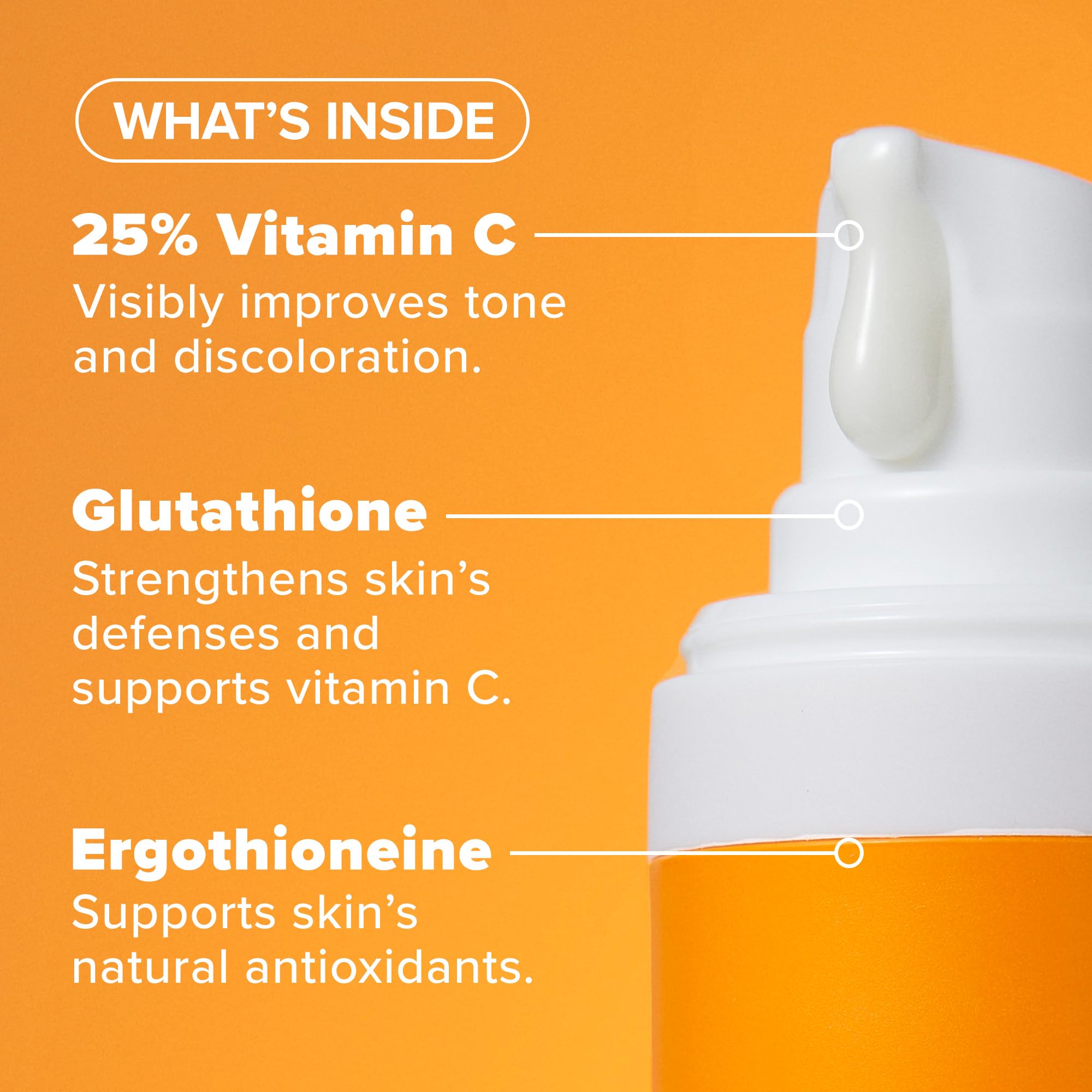 Paula's Choice 25% Vitamin C Serum dispensing close-up highlights easy application.