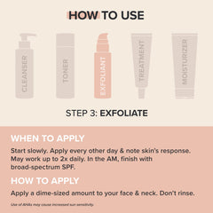 Paula's Choice AHA gel exfoliant dispense shows easy application.