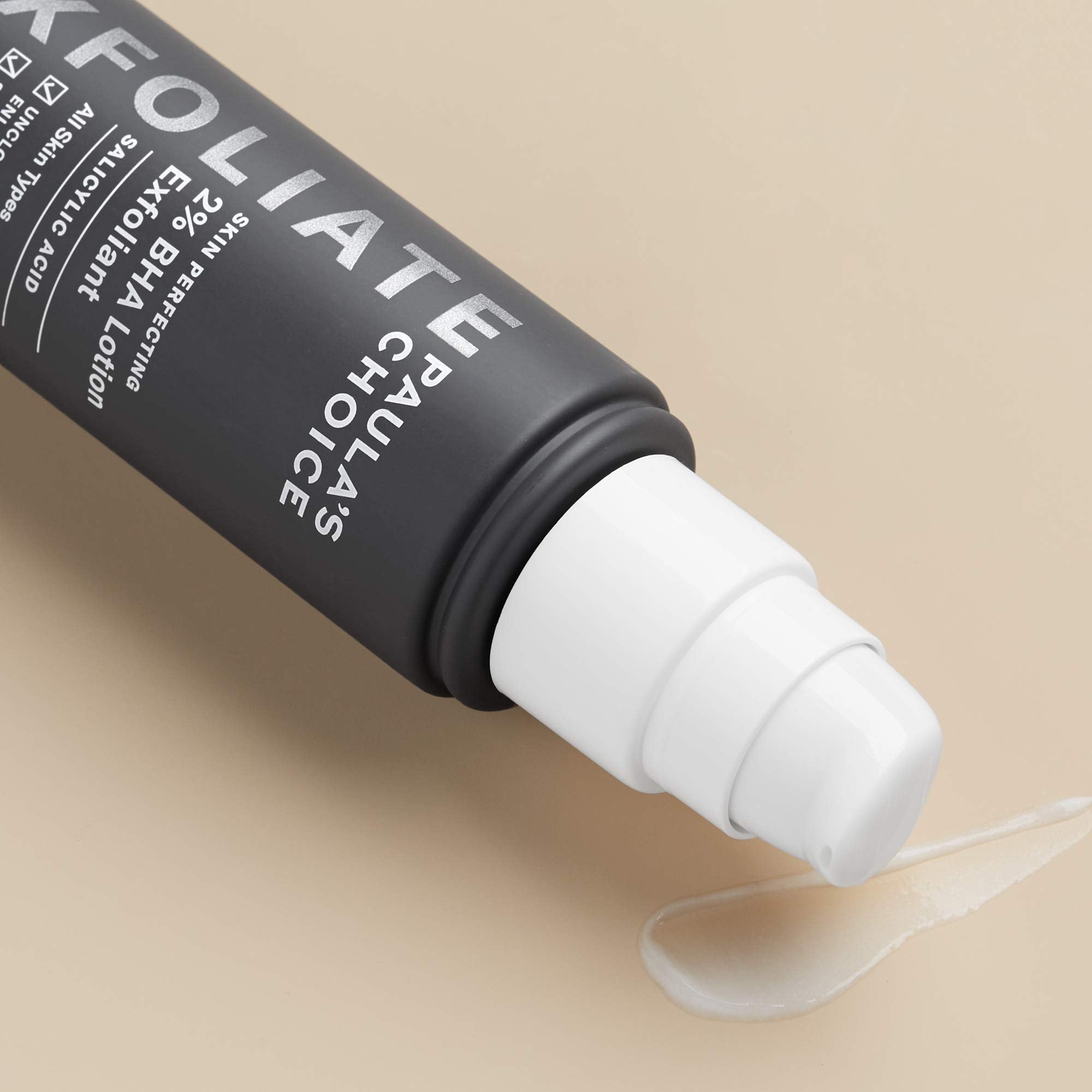 Paula's Choice BHA exfoliant pump enables easy, controlled daily application.