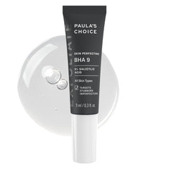 Paula's Choice BHA 9 spot treatment bottle closeup for fragrance-free pore care
