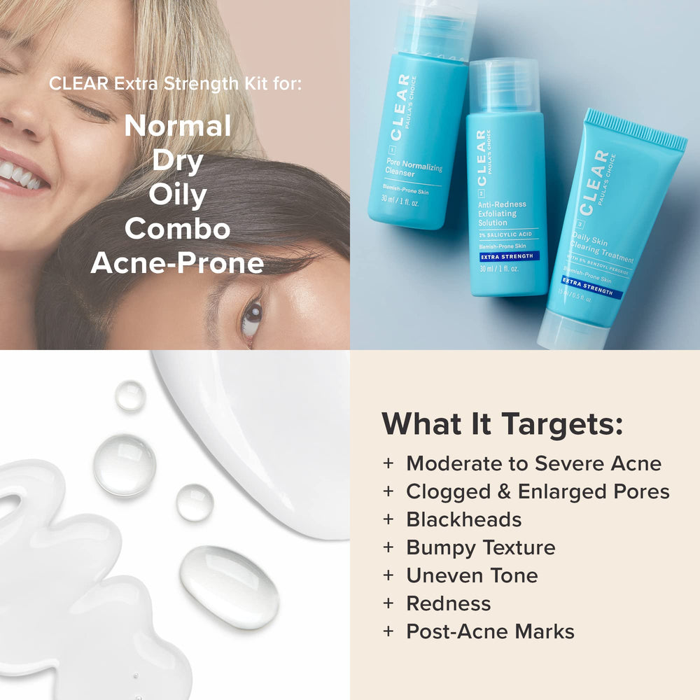 Paula's Choice travel-size bottles highlighting on-the-go skincare routine.