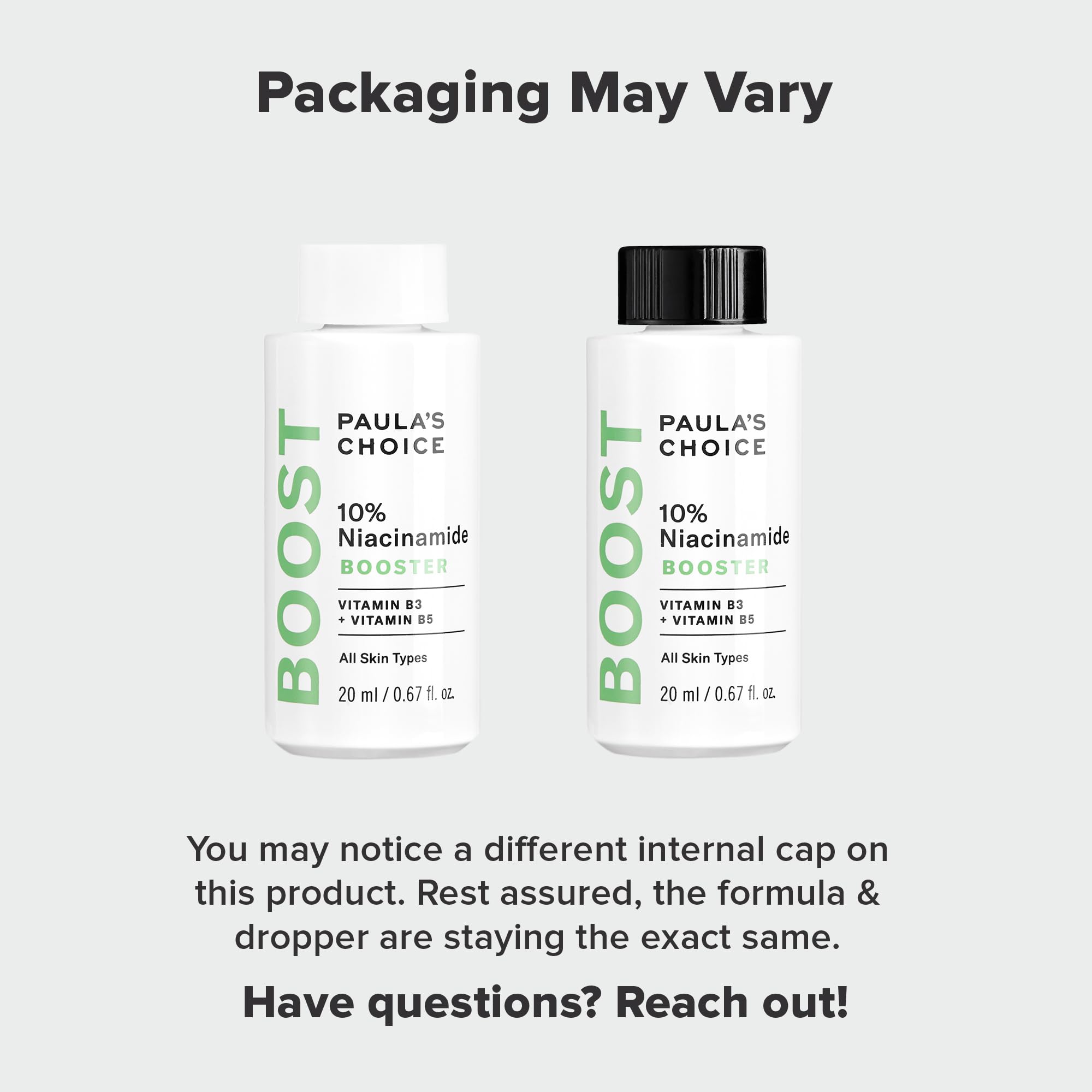 Paula's Choice Boost fragrance-free label signals suitability for sensitive skin types.