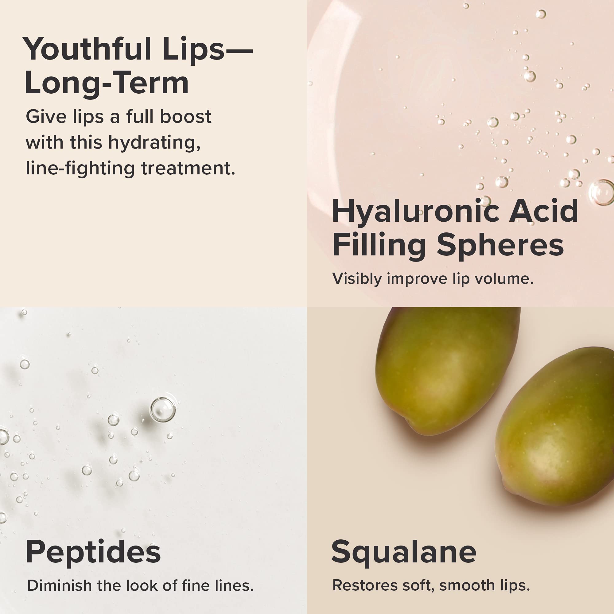 Paula's Choice BOOST Lip Booster texture close-up highlights hyaluronic acid for hydrated lips.
