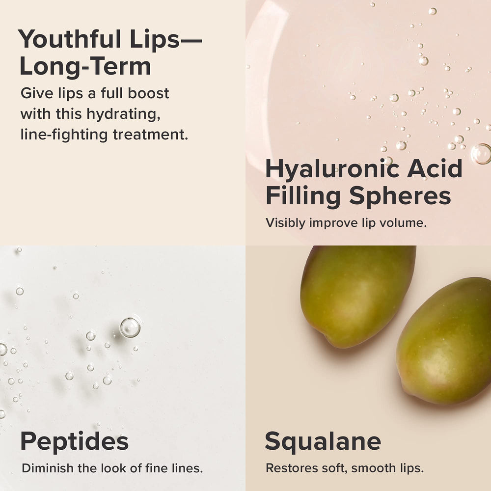Paula's Choice BOOST Lip Booster texture close-up highlights hyaluronic acid for hydrated lips.