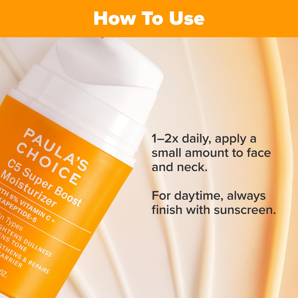 Paula's Choice C5 Super Boost air-tight container preserves vitamin C potency for consistent results.