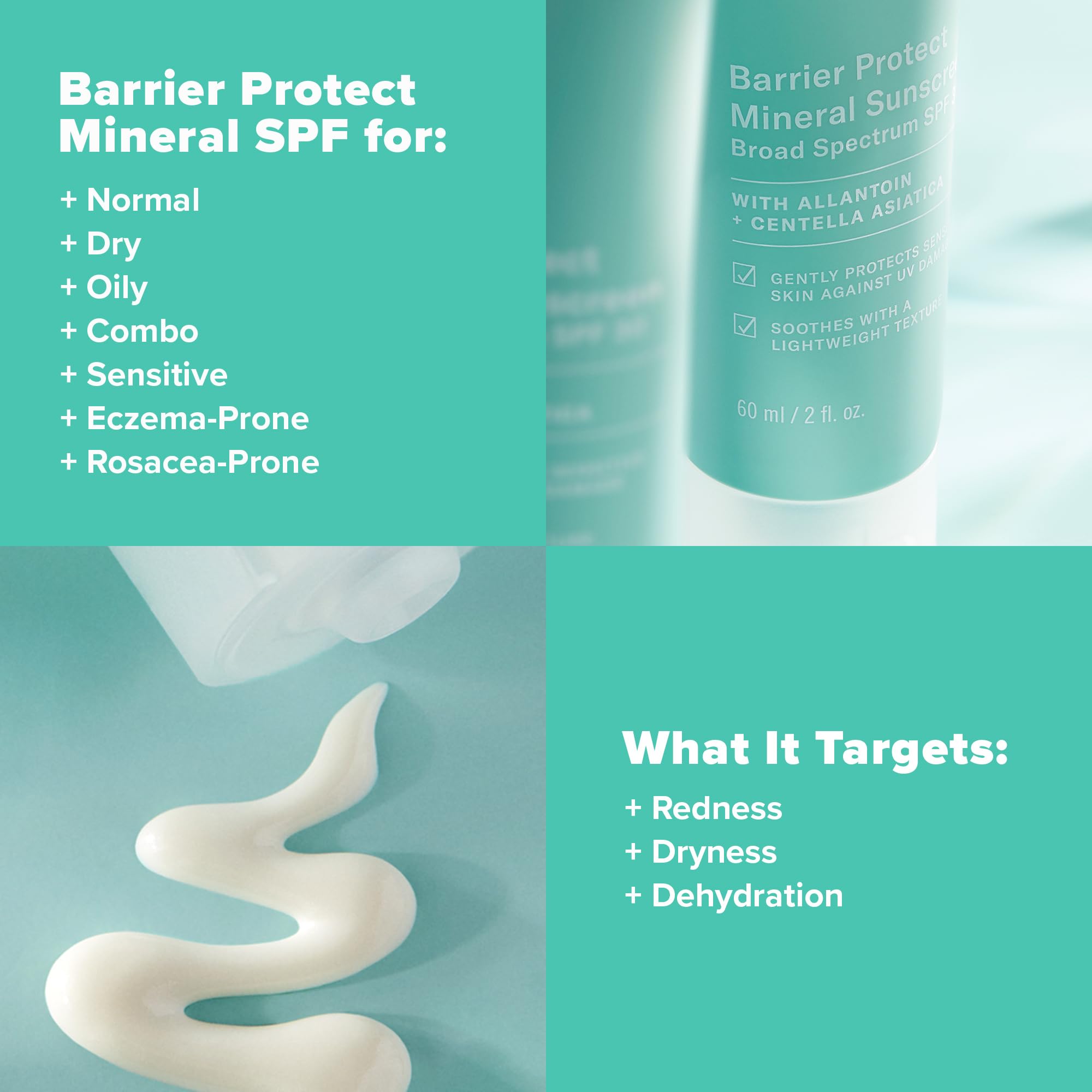 Paula's Choice CALM Barrier Protect sunscreen texture captures satin finish and hydration.