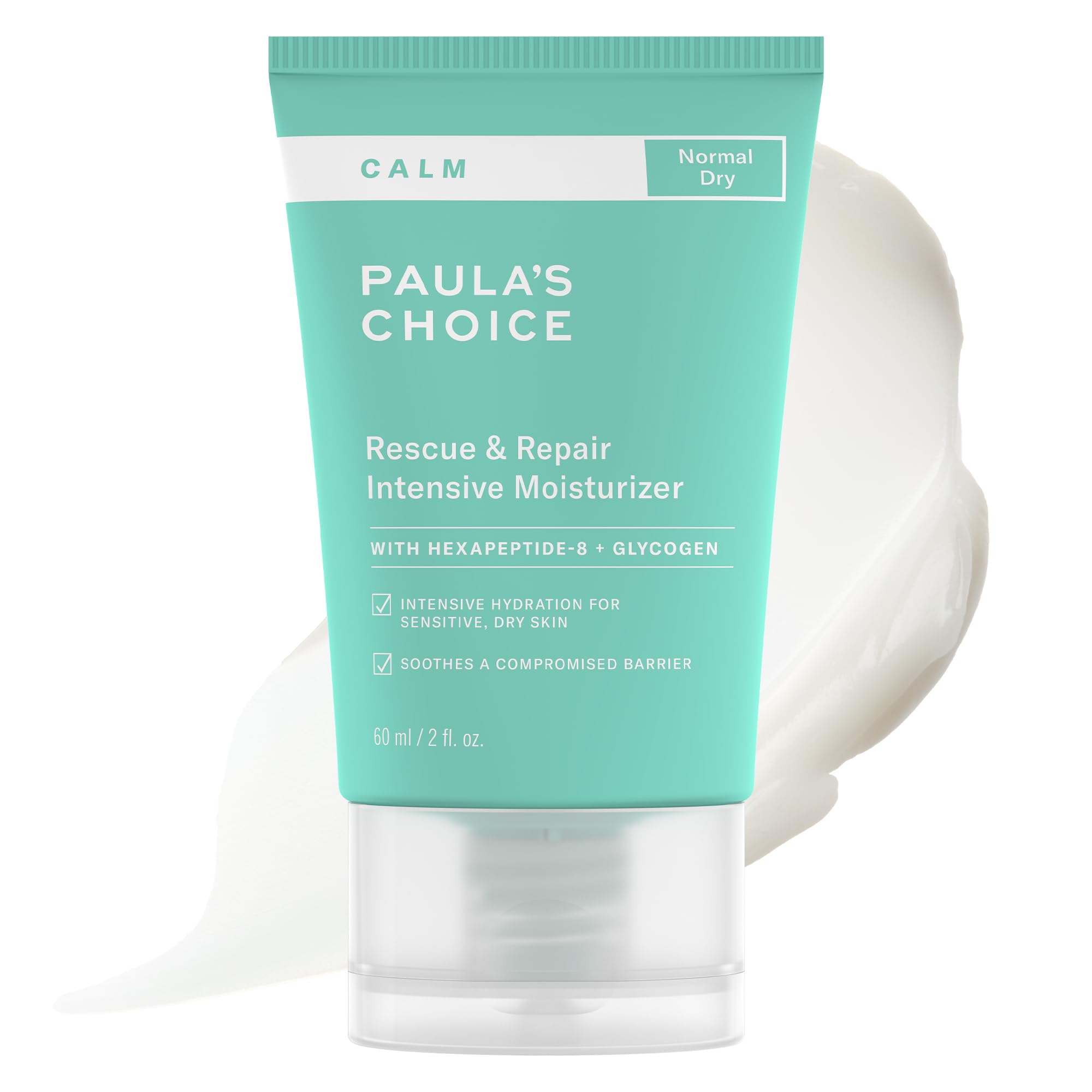 Paula's Choice Calm Intensive moisturizer jar closeup showing soothing hydration for dry skin