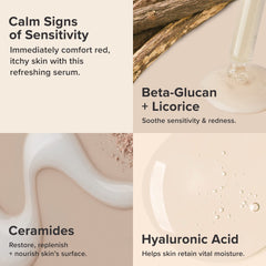 Paula's Choice Calm Serum applied to face; redness relief in action.