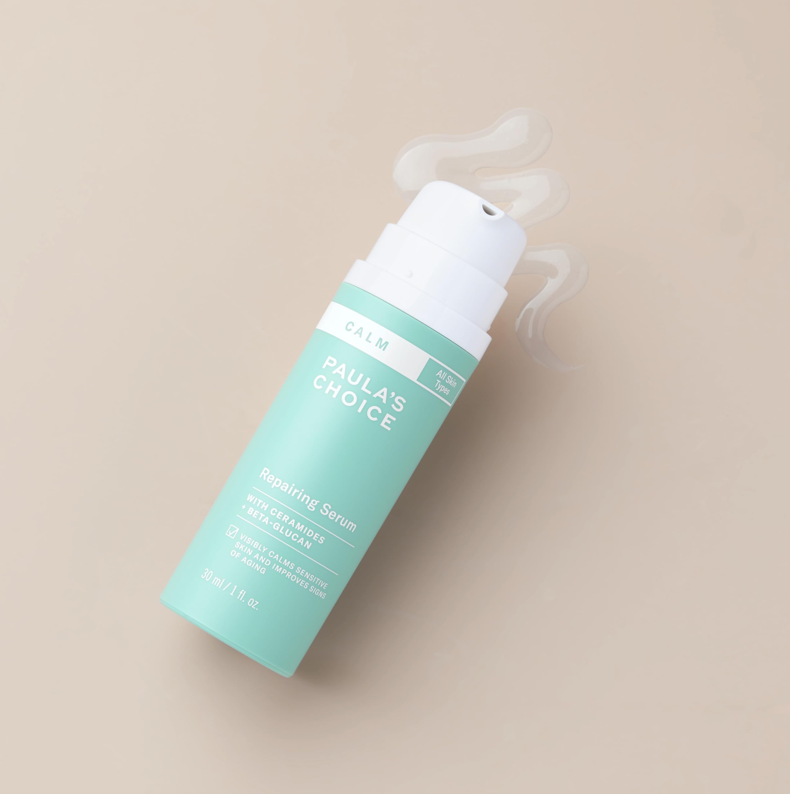 Paula's Choice Calm Serum on rosacea-prone skin demonstrates gentle formula.