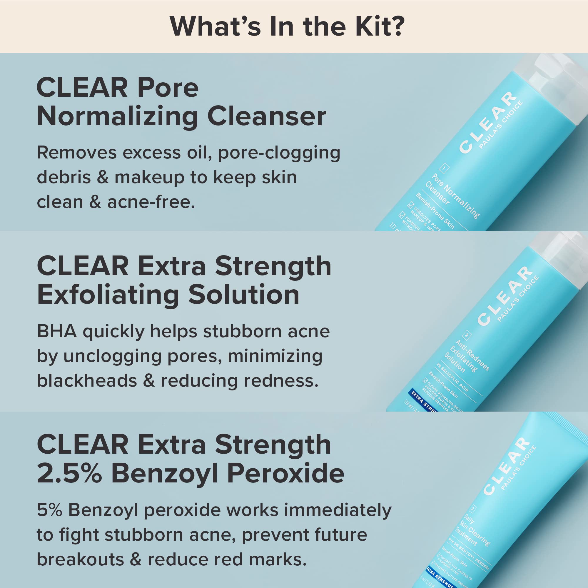 Paula's Choice CLEAR kit moisturizer-tube provides lightweight hydration and redness relief.