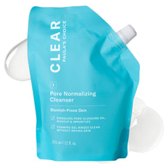 Paula's Choice CLEAR Pore refill pouch packaging reduces plastic waste.