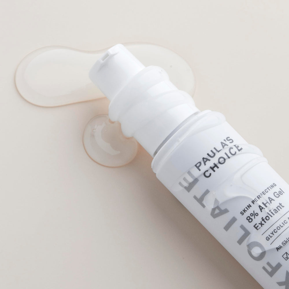 Fragrance-free Paula's Choice packaging signals sensitive-skin friendly care.