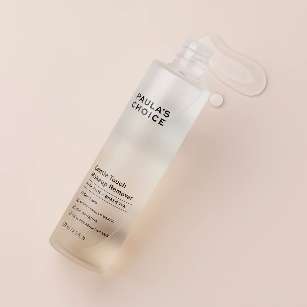 Paula's Choice Gentle Touch remover dispense-application — easy pump for quick, makeup-free moments.