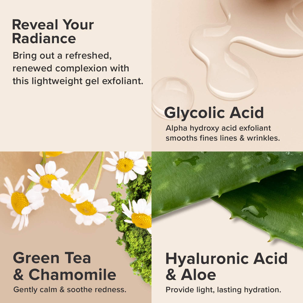 Close-up of Paula's Choice glycolic acid gel texture for gentle exfoliation.