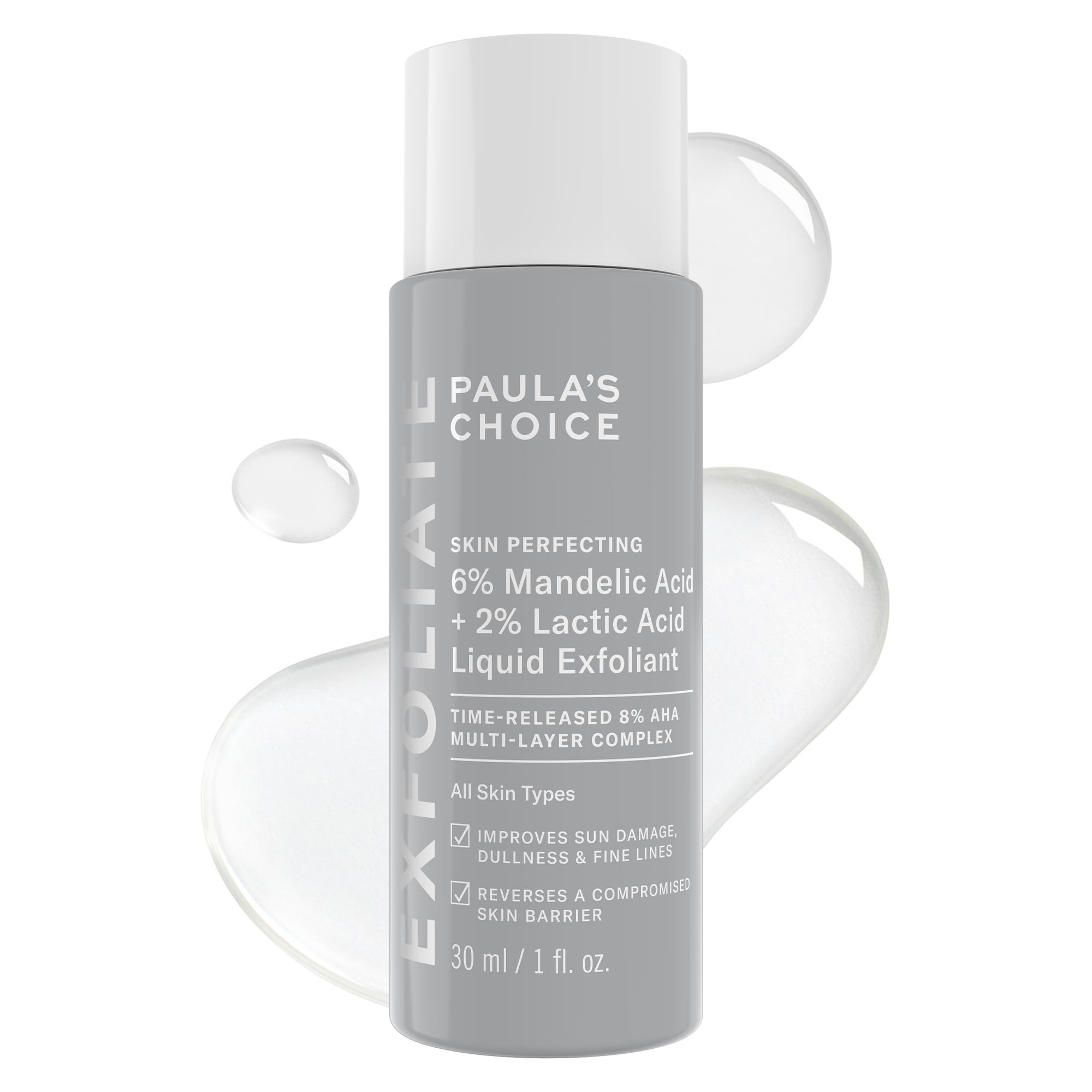 Paula's Choice Liquid Face Exfoliant bottle pump enables easy, controlled daily exfoliation.