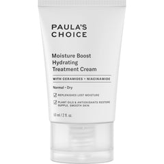 Paula's Choice Moisture Boost jar closeup showing a rich, nourishing formula for dry skin relief.