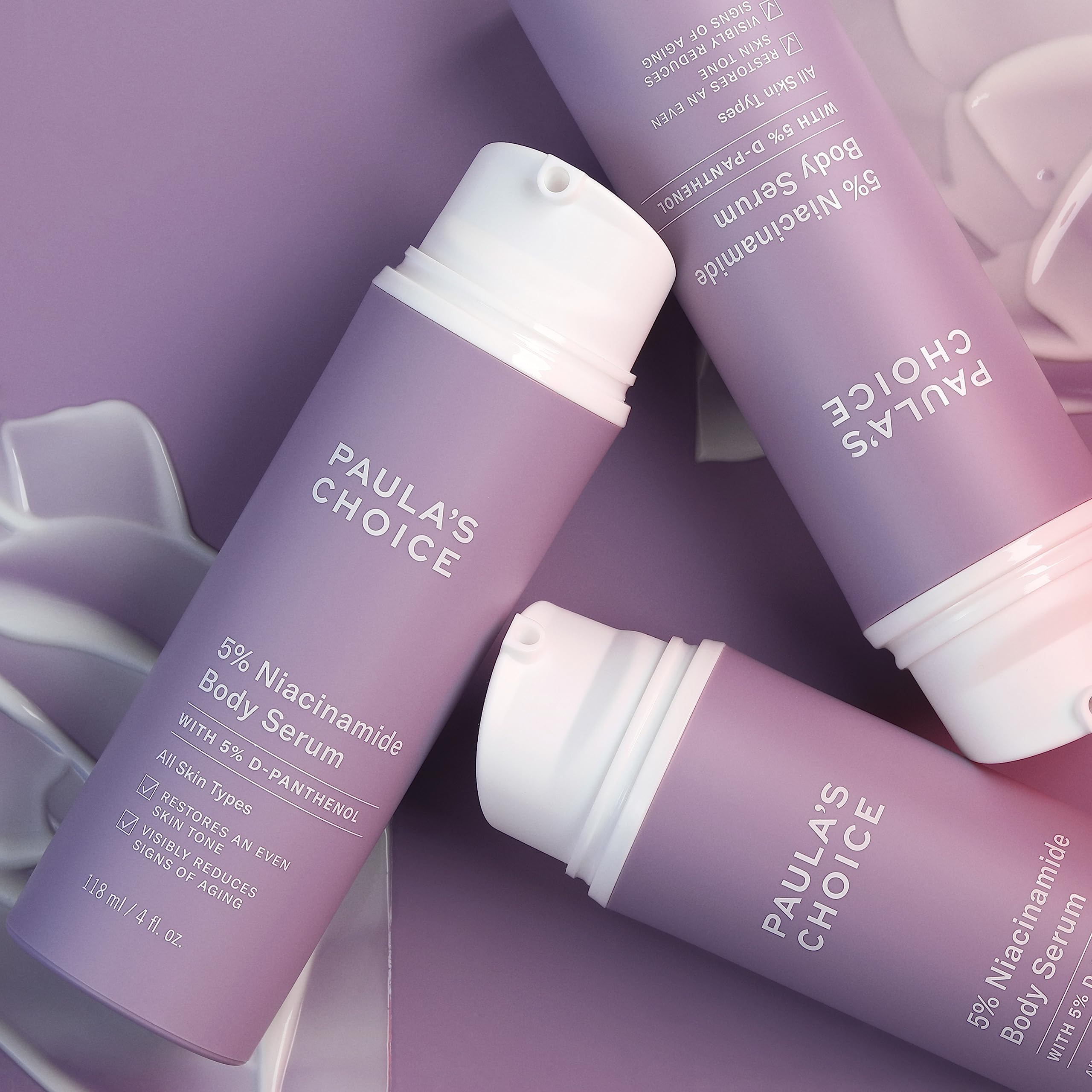 Paula's Choice Niacinamide body texture highlights lightweight serum feel during application