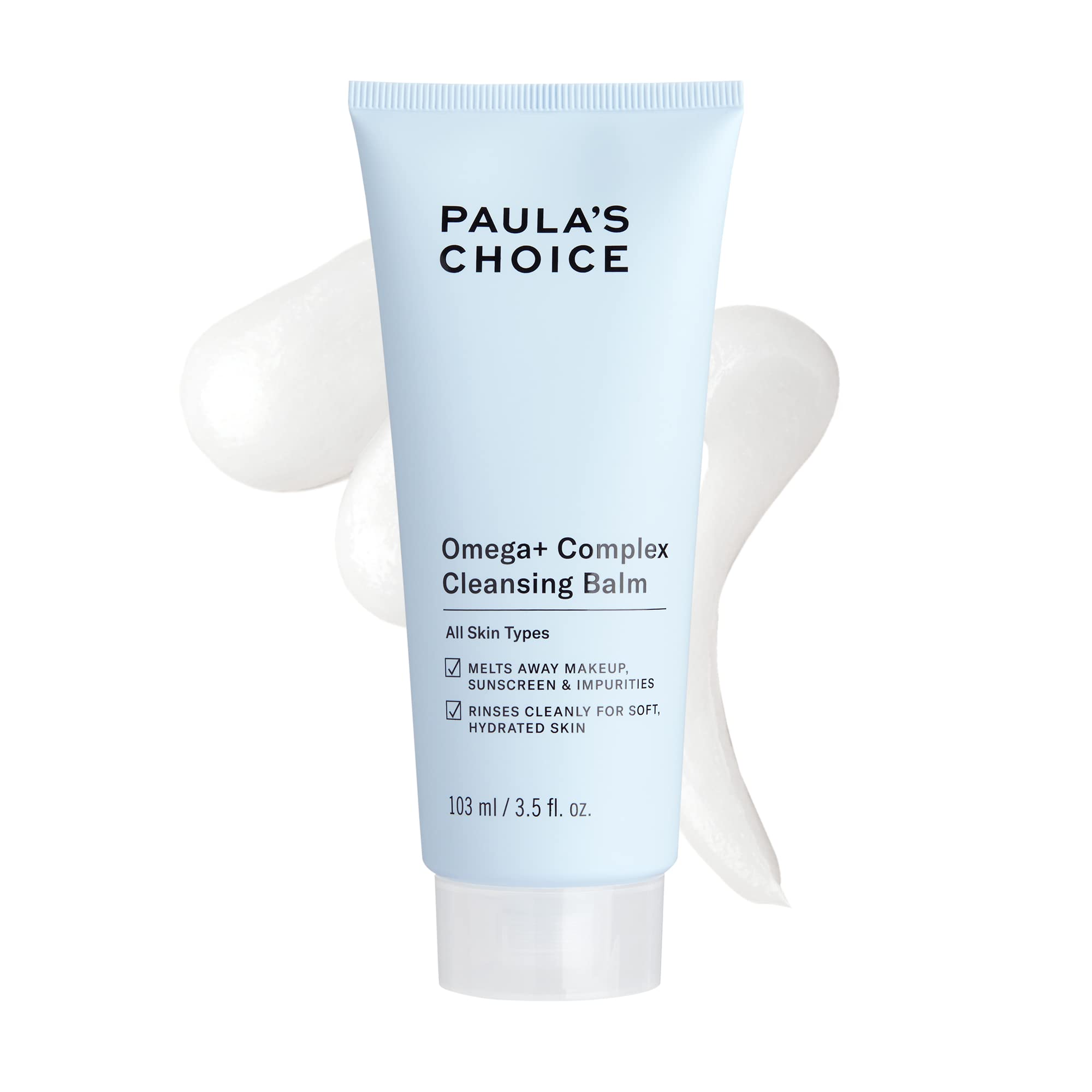 Paula's Choice Omega Complex Balm pours smoothly for gentle makeup removal and hydration.
