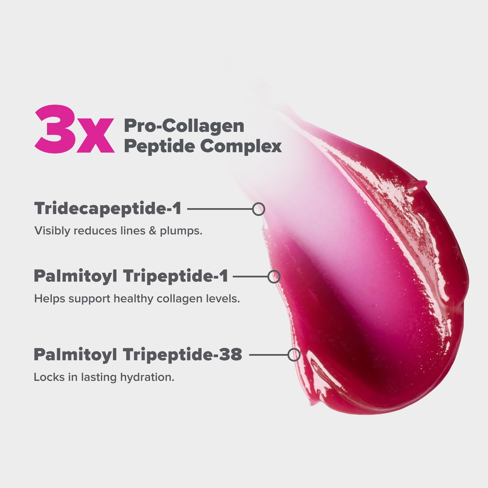 Paula's Choice Pro-Collagen Peptide Gloss Lip Balm testing on lips shows non-sticky hydration.