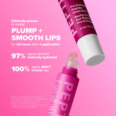Paula's Choice Pro-Collagen Peptide Gloss Lip Balm on lips shows smooth, sheer gloss.
