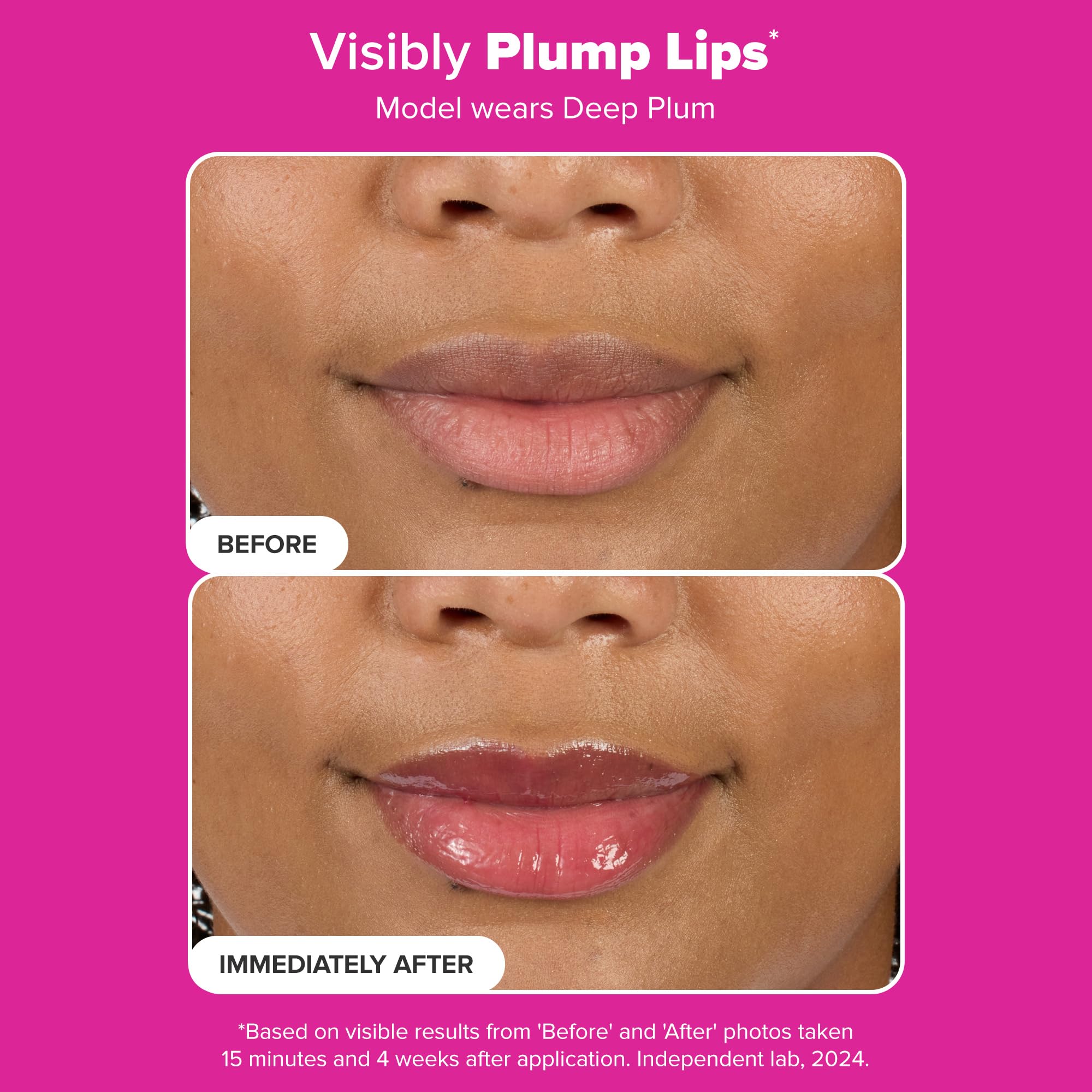 Paula's Choice Pro-Collagen Peptide Gloss Lip Balm swatched over lipstick adds juicy color.
