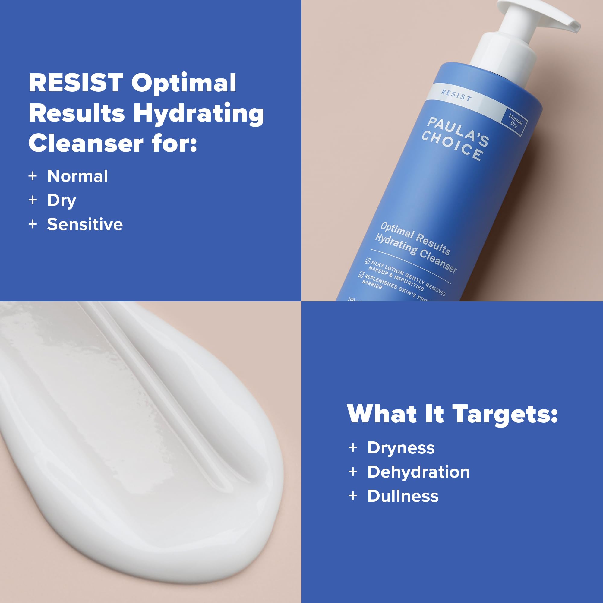 Paula's Choice RESIST Hydrating Cleanser application on fingertips for morning routine.