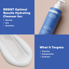 Paula's Choice RESIST Hydrating Cleanser application on fingertips for morning routine.