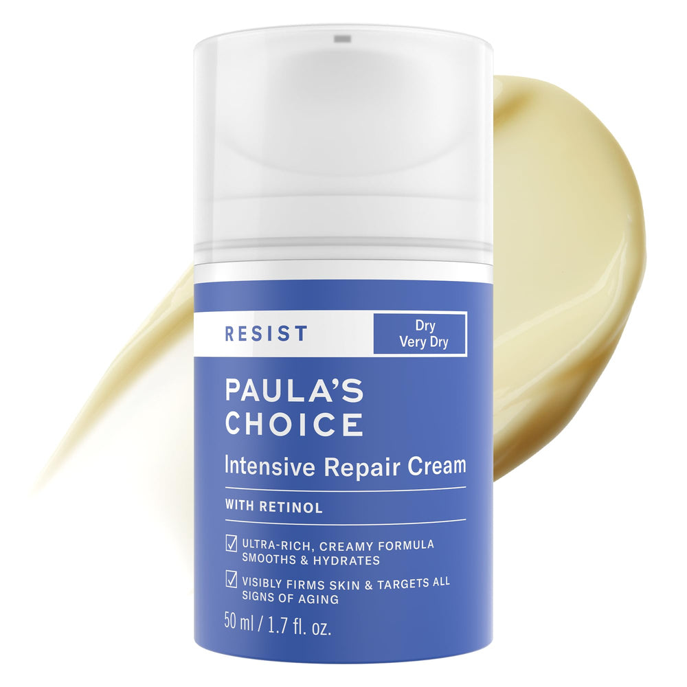 Paula's Choice Resist Intensive Repair Cream jar closeup, fragrance-free for dry skin.