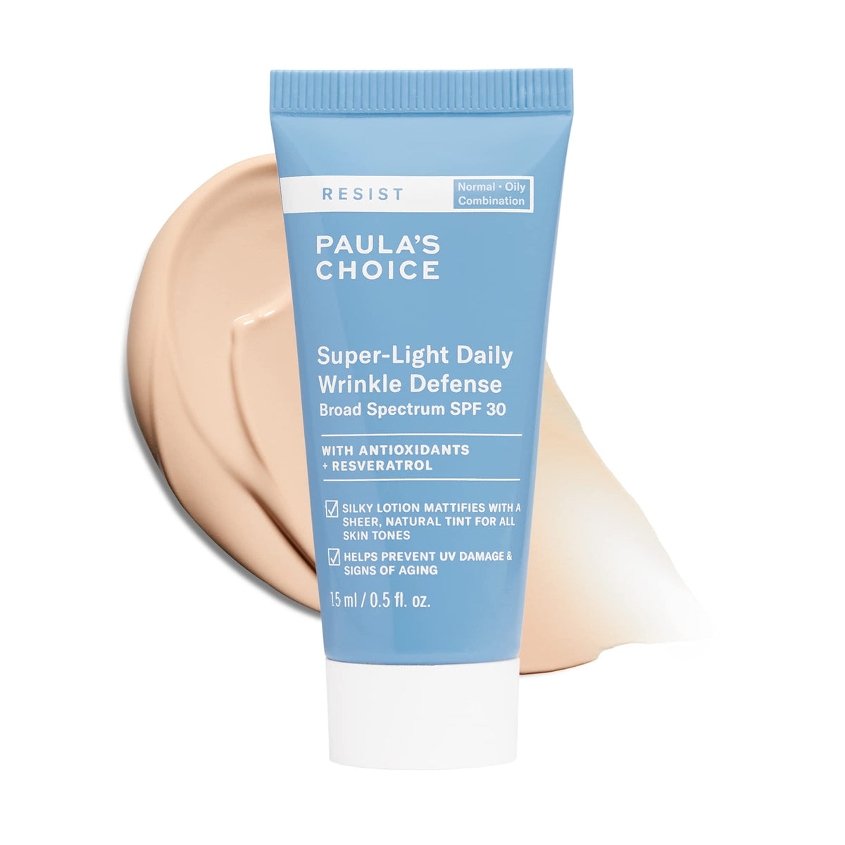 Paula's Choice RESIST SPF30 bottle front shows mineral sunscreen for daily protection.