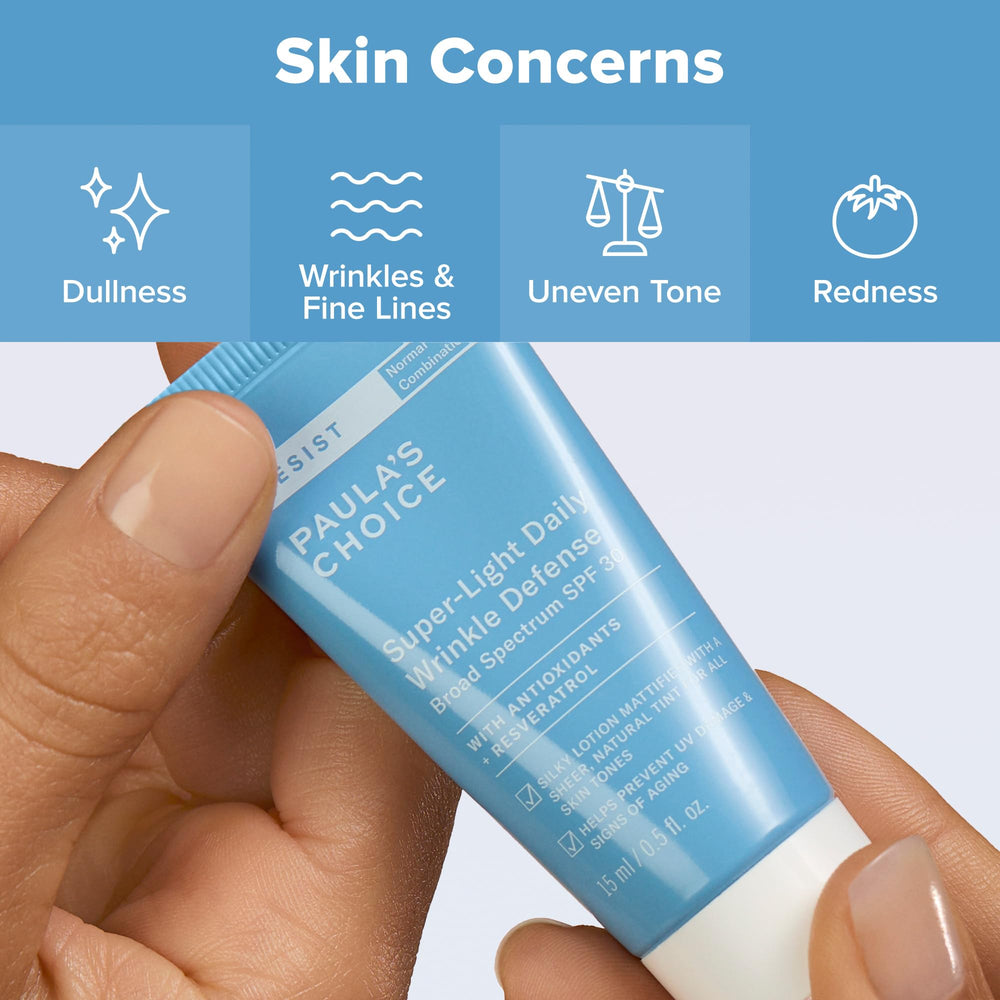 Paula's Choice RESIST SPF30 swatch on skin demonstrates even coverage.