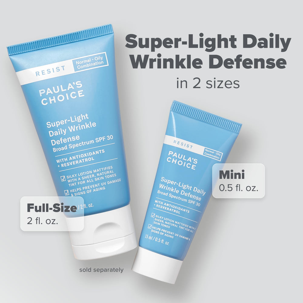 Paula's Choice RESIST SPF30 tube-cap close-up emphasizes compact daily sunscreen for travel.
