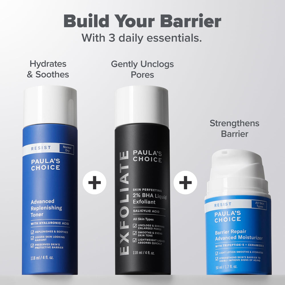 Paula's Choice Resist toner evening routine image conveys calming hydration after cleansing.