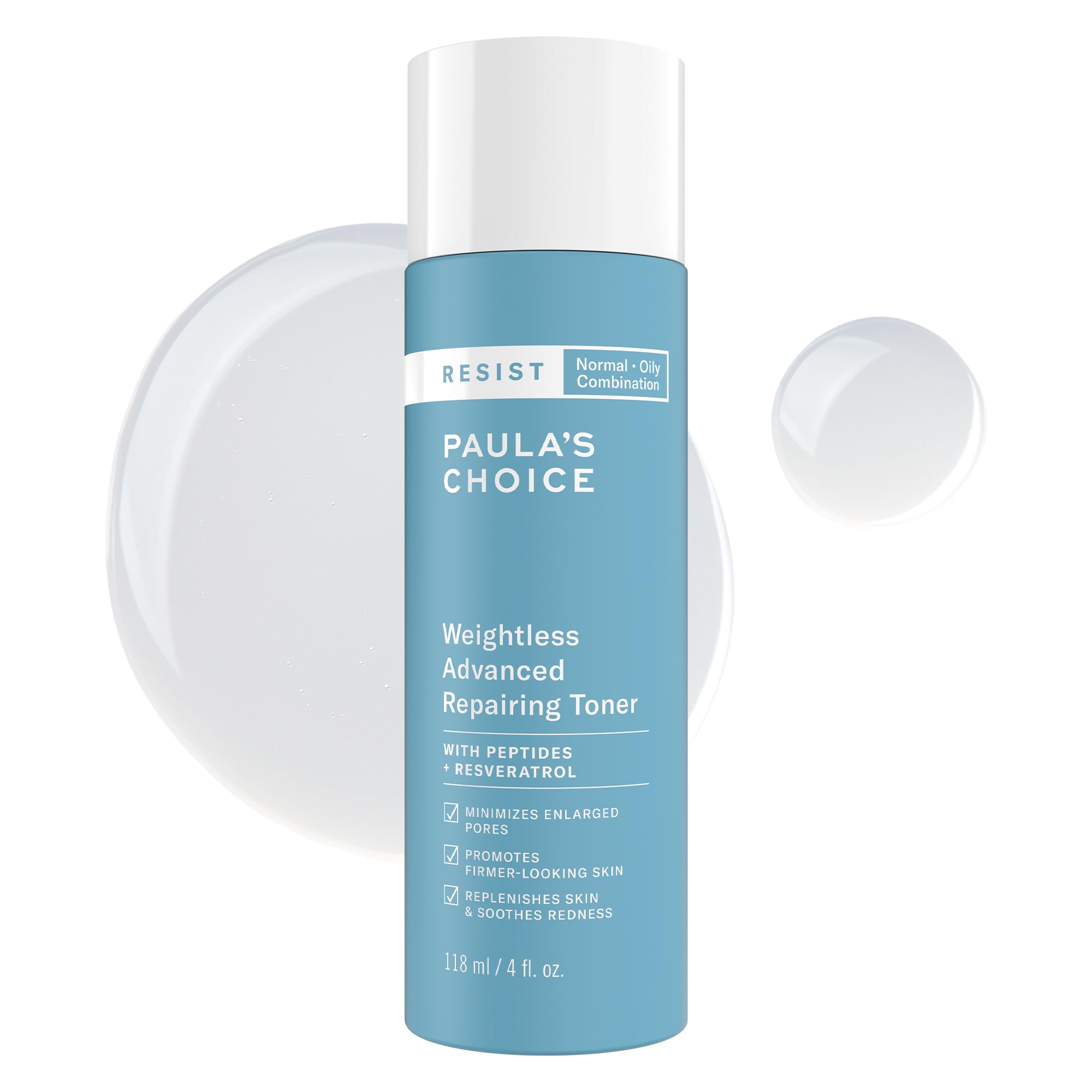 Paula's Choice Resist weightless toner bottle showing daily hydration for balanced skin