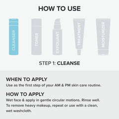 Paula's Choice salicylic acid face wash bottle closeup supports pore decongestion.