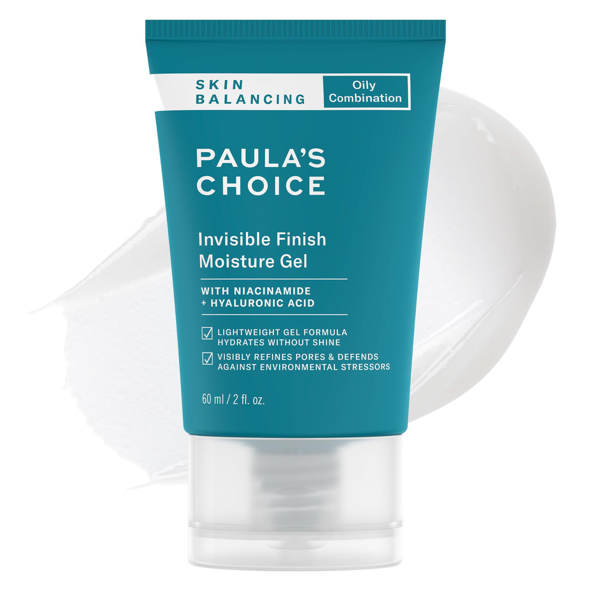 Paula's Choice SKIN BALANCING Invisible Finish Gel bottle shows oil control and hydration.
