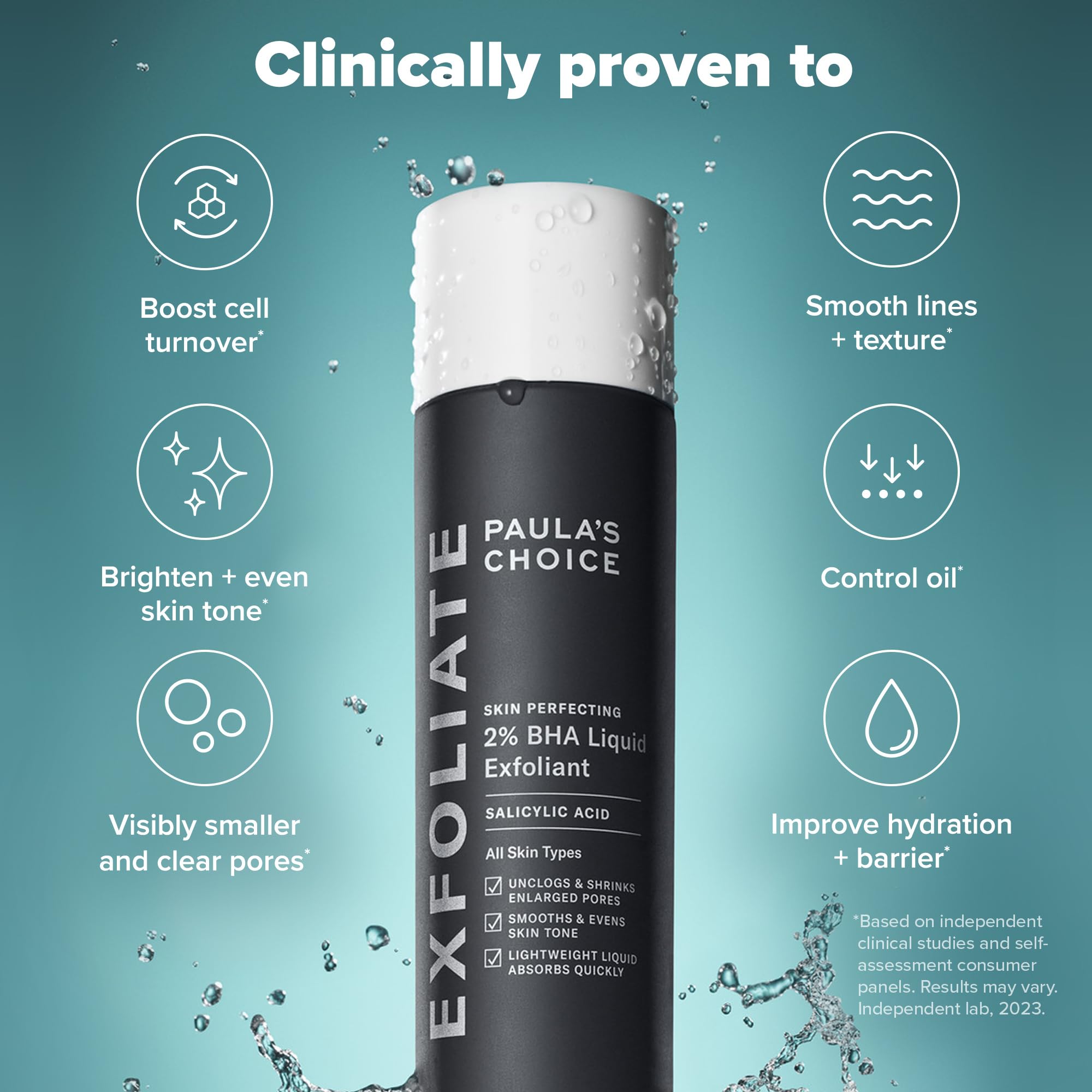 Texture swatch shows gentle, non-abrasive exfoliation that hydrates while smoothing fine lines.