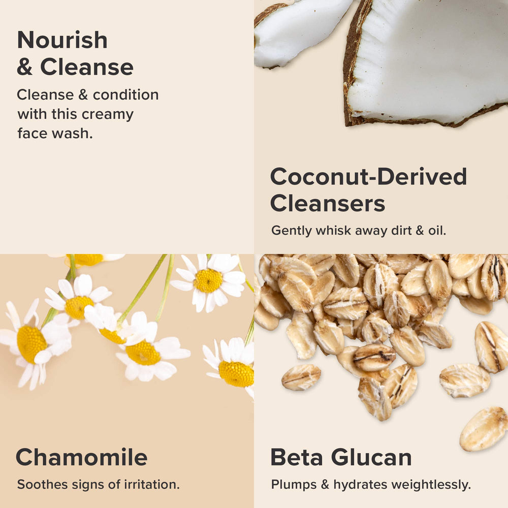 Paula's Choice Skin Recovery Cream Cleanser bottle close-up with creamy hydration for dry skin.