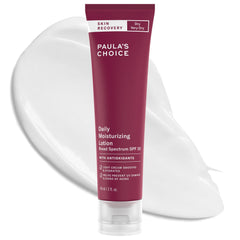 Paula's Choice Skin Recovery Daily Moisturizing Lotion SPF30 bottle provides hydrating sun protection.