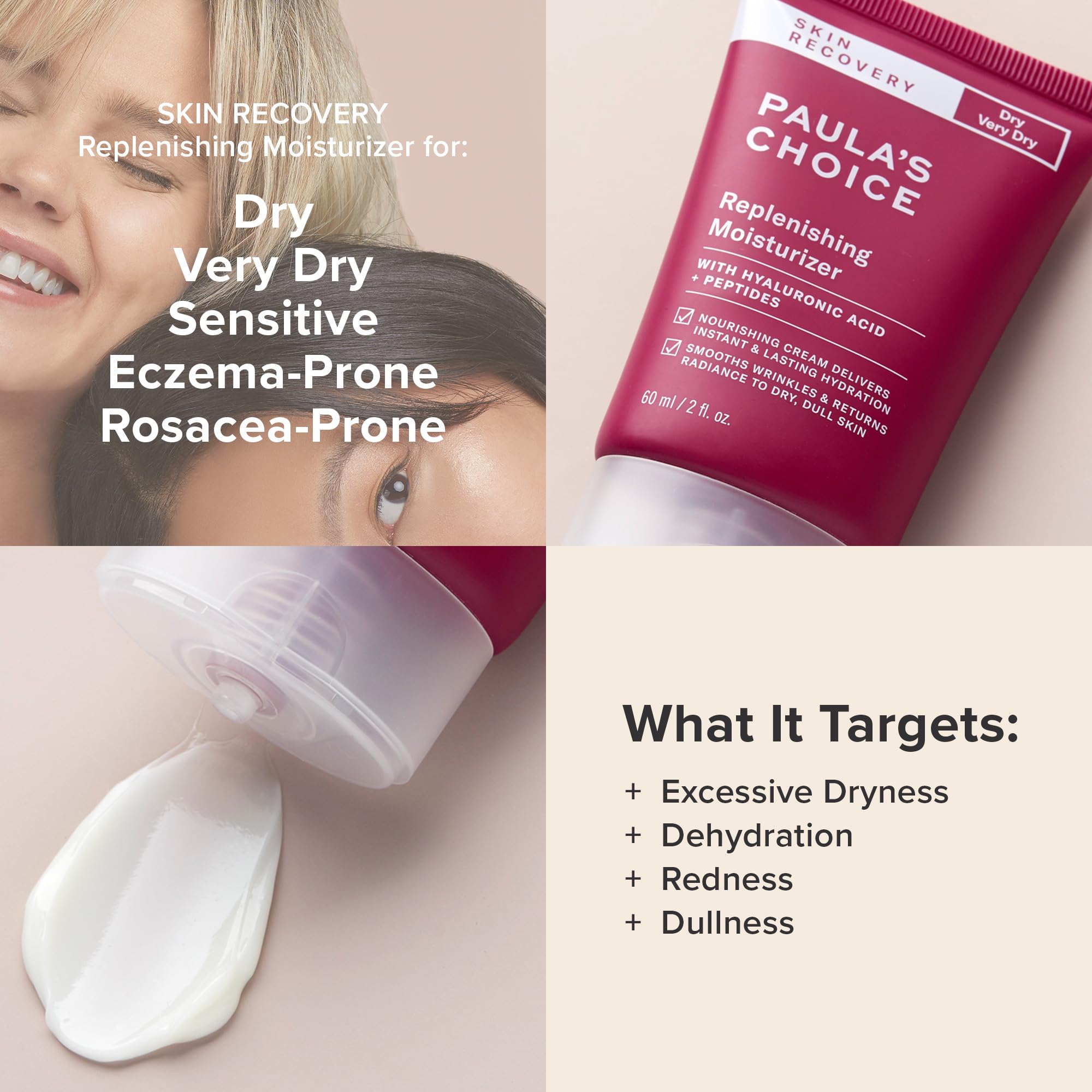 Paula's Choice Skin Recovery hyaluronic acid closeup highlights instant hydration potential.