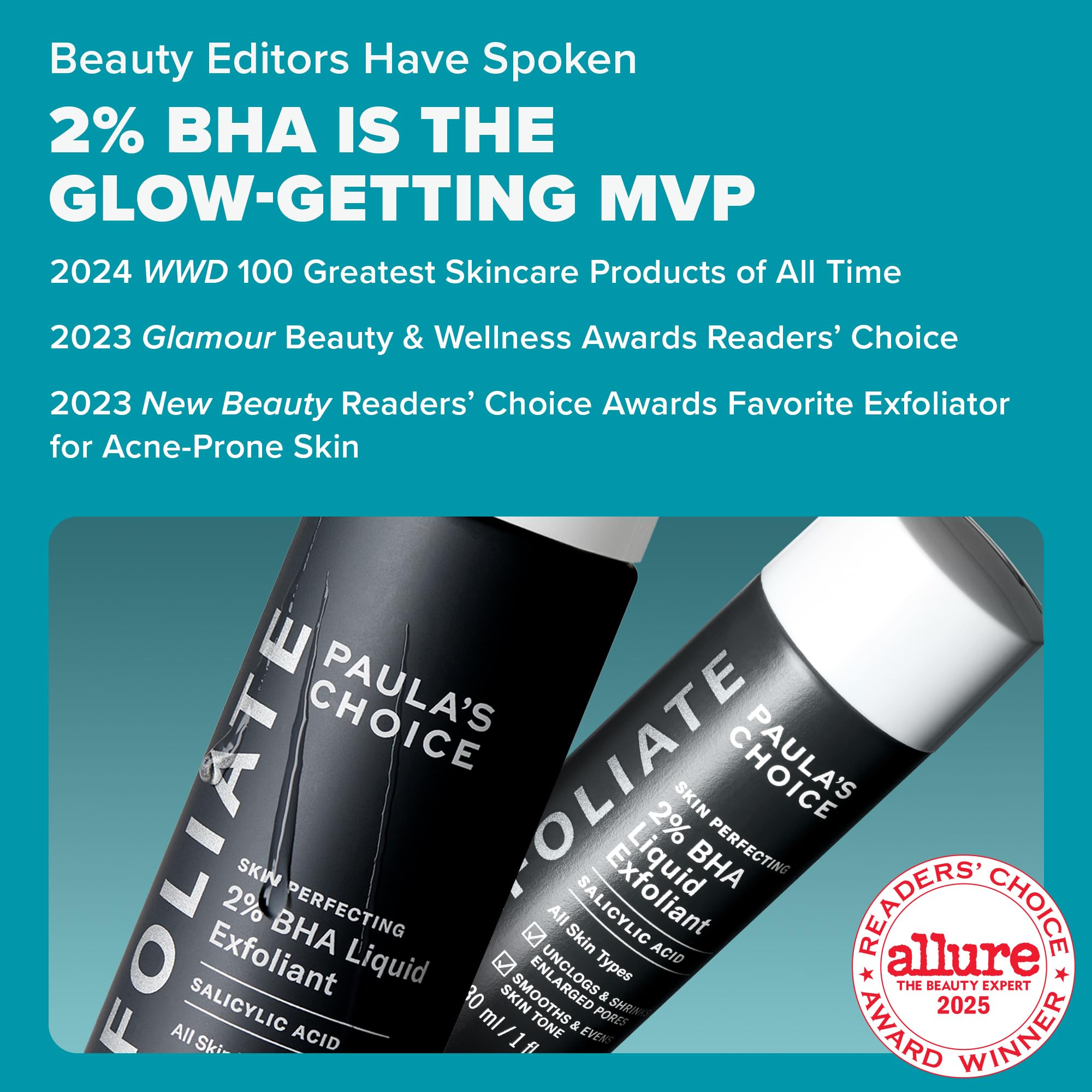 Paula's Choice face glow closeup—brightened complexion with regular use.