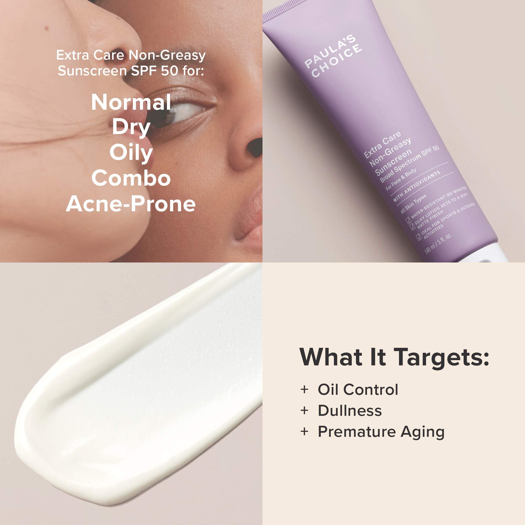 Paula's Choice Face Body Matte Finish sunscreen shows versatile protection for skin anytime outdoors.