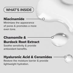 Paula's Choice niacinamide swirl illustrates even application and pore-minimizing potential