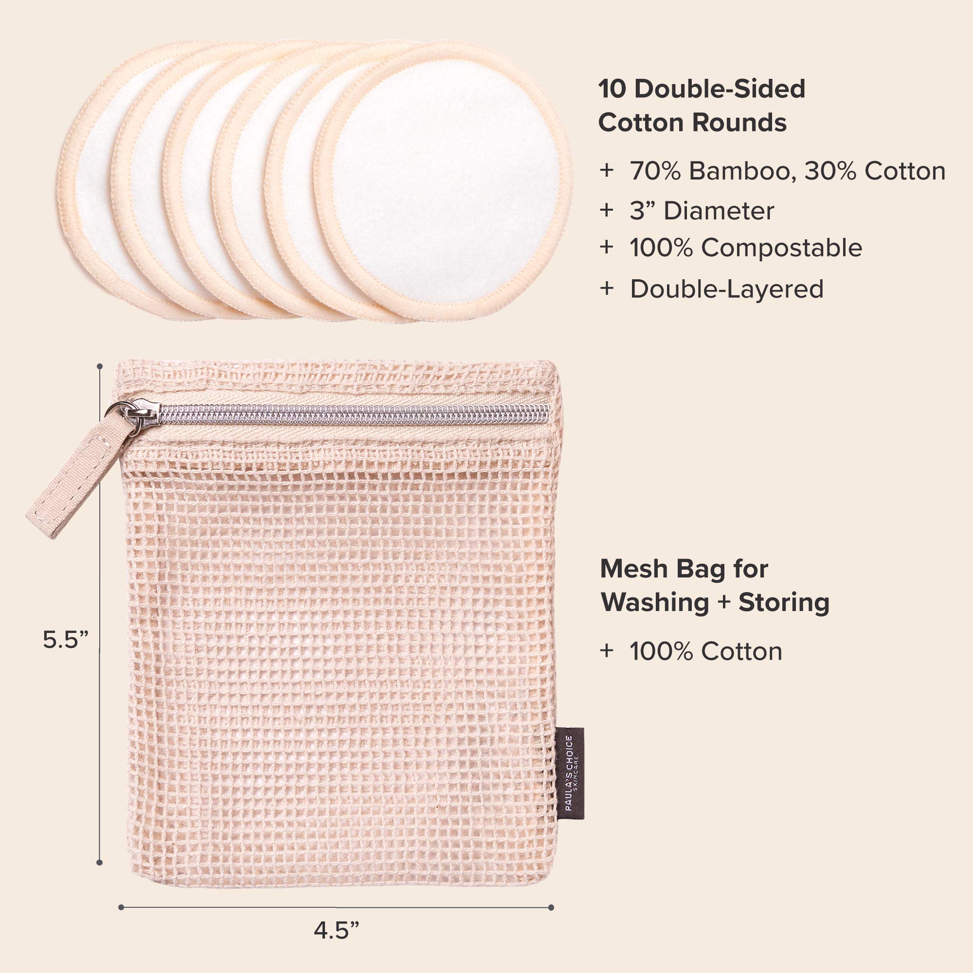Paula's Choice washable laundry bag keeps rounds clean and organized.