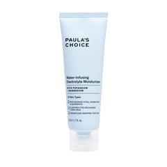 Paula's Choice Water-Infusing Electrolyte Face Moisturizer bottle closeup showing weightless hydration