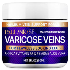 PAULINRISE Varicose Vein Cream bottle shown for leg care and improved circulation potential
