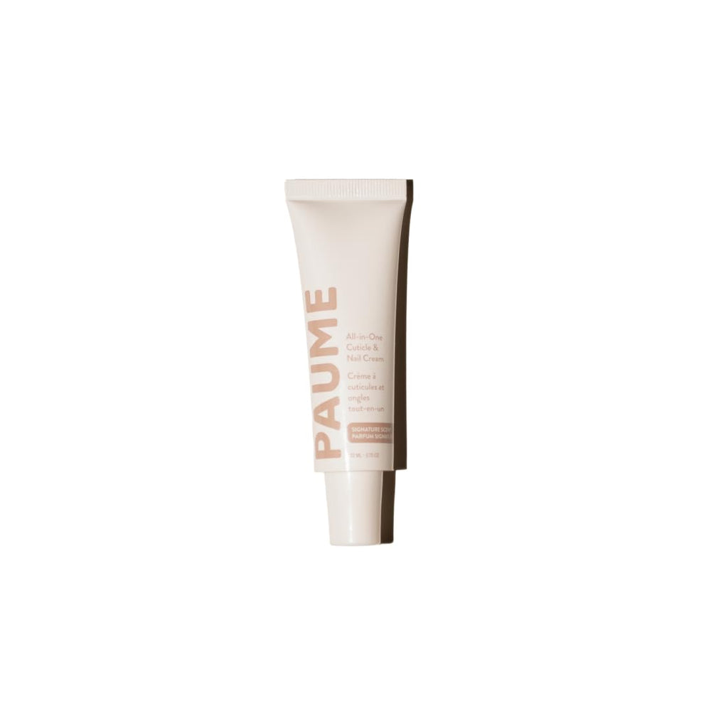 PAUME All-in-One Cuticle and Nail Cream tub close-up highlighting nourishing emollients for nails.